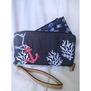 Vera Bradley RFID Wristlet in Shore Thing